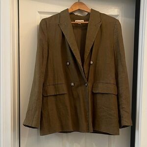 Whistles Brown Double-Breasted Blazer